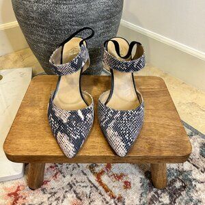 Franco Sarto Leather Snakeskin Pumps